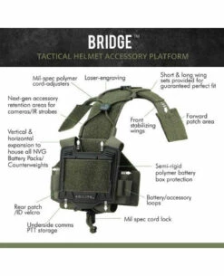 Bridge Tactical Helmet Accessory Platform Ranger Green -Outdoor Ausrüstung Verkaufs-Shop agilite gear bridge tactical helmet accessory platform ranger green 8260rng1sz 3