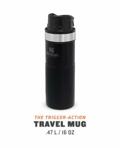 Stanley Classic Trigger-Action Travel Mug 0.47l Matt Schwarz -Outdoor Ausrüstung Verkaufs-Shop stanley classic trigger action travel mug 047l matt schwarz 667801 4