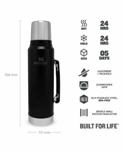 Stanley Classic Vacuum Bottle 1.0l Matt Schwarz 10 Stanley Classic Vacuum Bottle 1.0l Matt Schwarz -Outdoor Ausrüstung Verkaufs-Shop stanley classic vacuum bottle 10l matt schwarz 668301 4