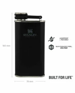 Stanley Classic Wide Mouth Flask 0.23l Matt Schwarz -Outdoor Ausrüstung Verkaufs-Shop stanley classic wide mouth flask 023l matt schwarz 669701 3