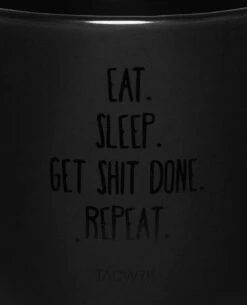 Tasse Eat Sleep Black On Black -Outdoor Ausrüstung Verkaufs-Shop tacwrk tasse eat sleep black on black mugeatsleepblackblack 3